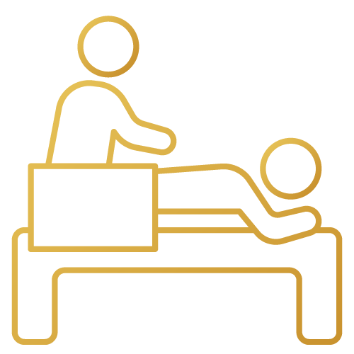 sciatica massage line icon showing therapist treating lower back - Pan Thai Massage - Sugar Land, TX